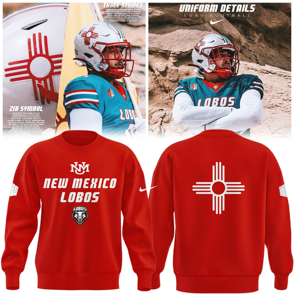 Special Edition New Mexico Lobos Wordmark Logo Uniform Sweat - Red