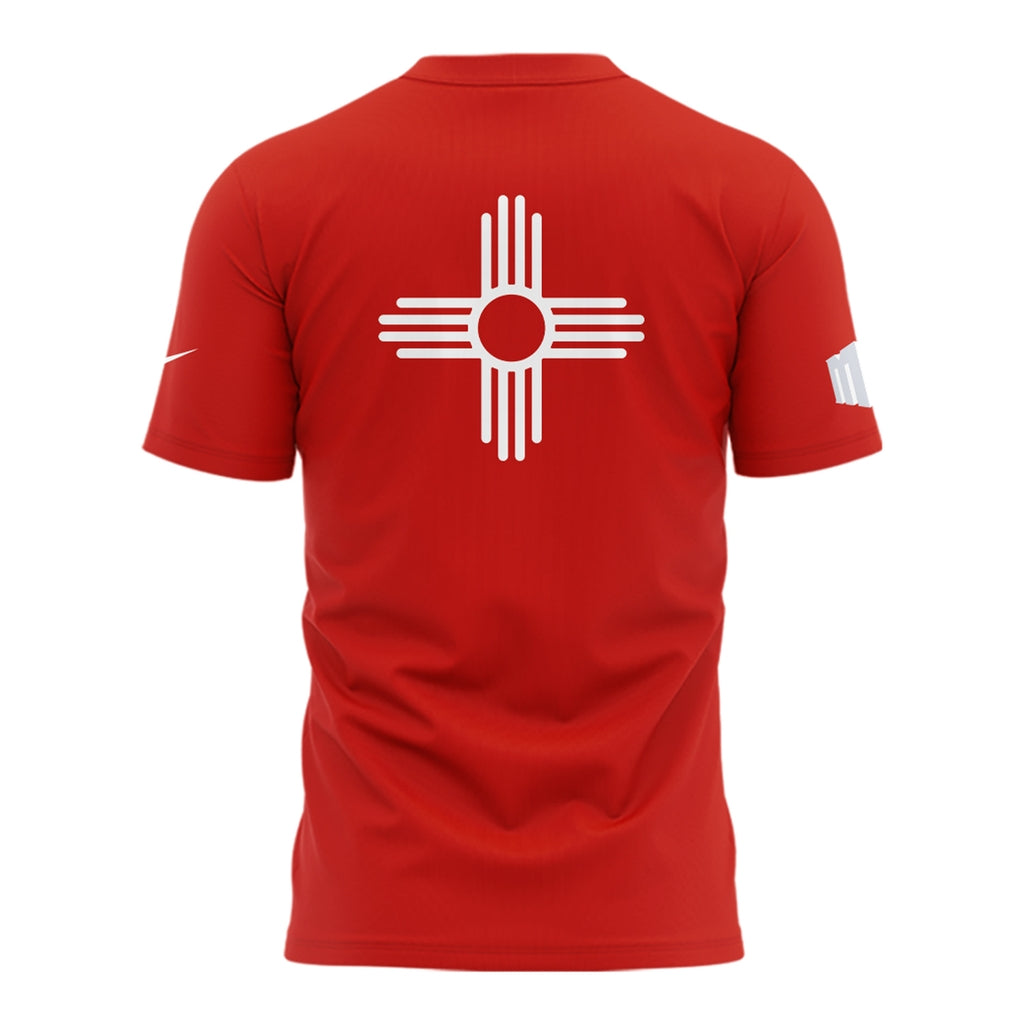 Special Edition New Mexico Lobos Wordmark Logo Uniform Tshirt - Red