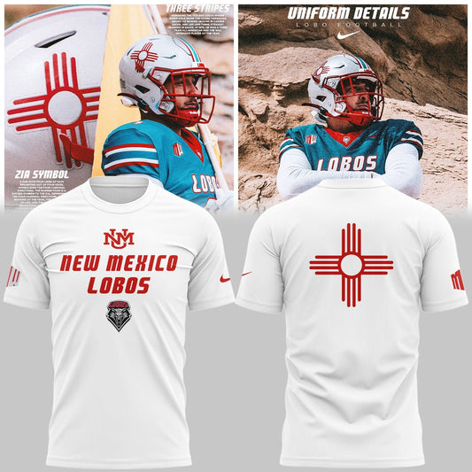 Special Edition New Mexico Lobos Wordmark Logo Uniform Tshirt - White