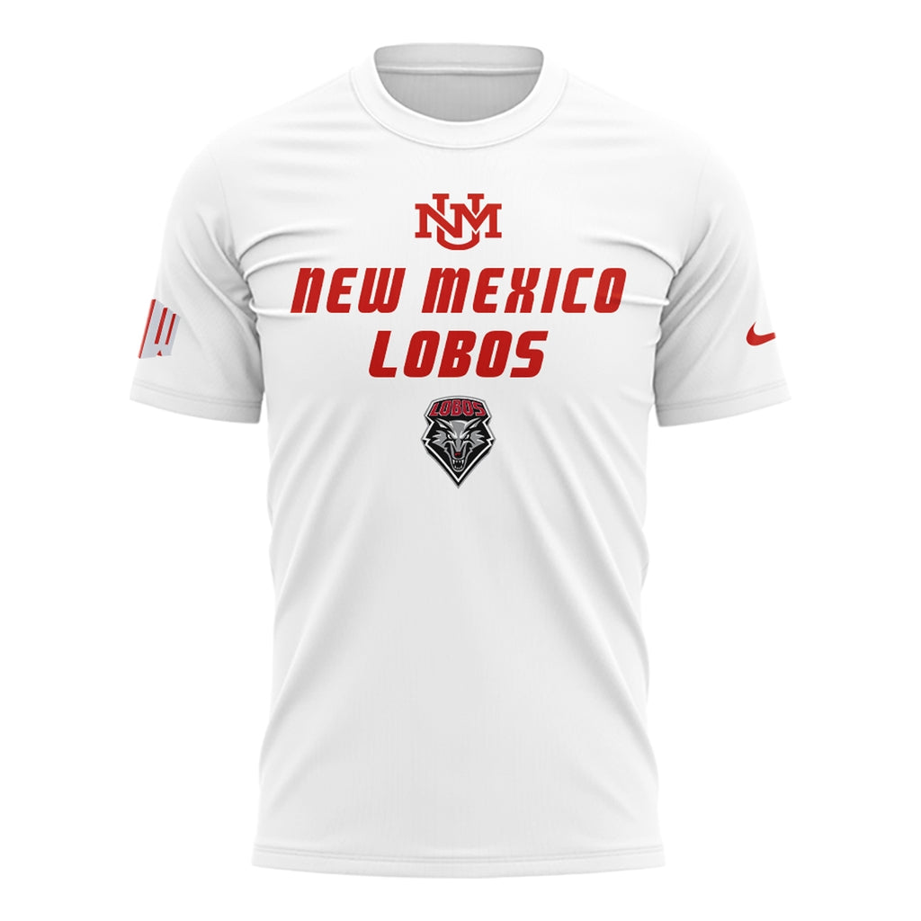 Special Edition New Mexico Lobos Wordmark Logo Uniform Tshirt - White