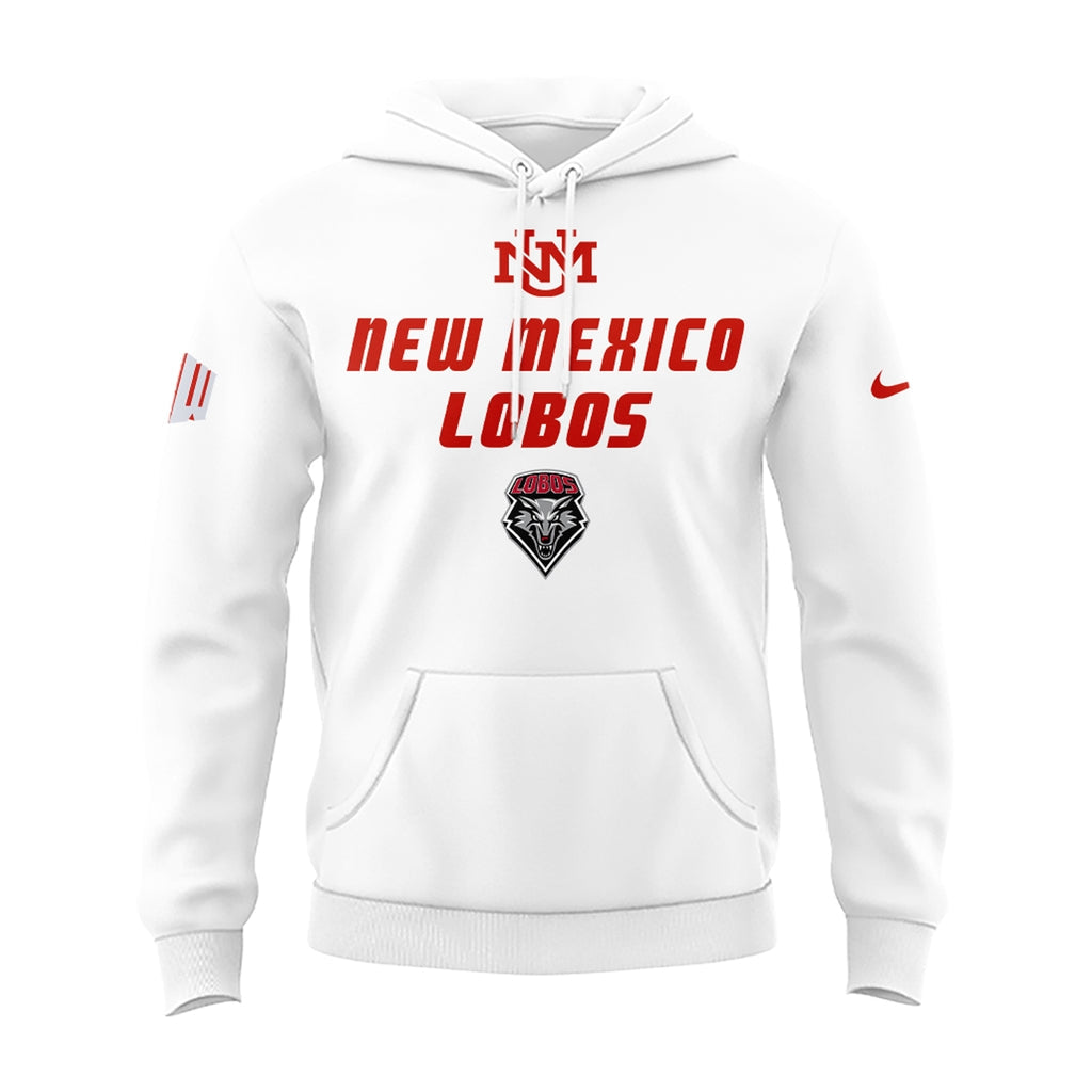 Special Edition New Mexico Lobos Wordmark Logo Uniform Hoodie - White