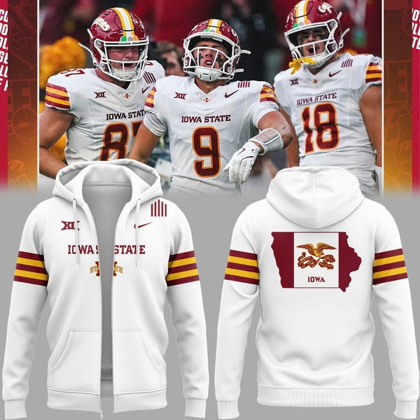 Special Edition Iowa State Uniform Zip Hoodie - White