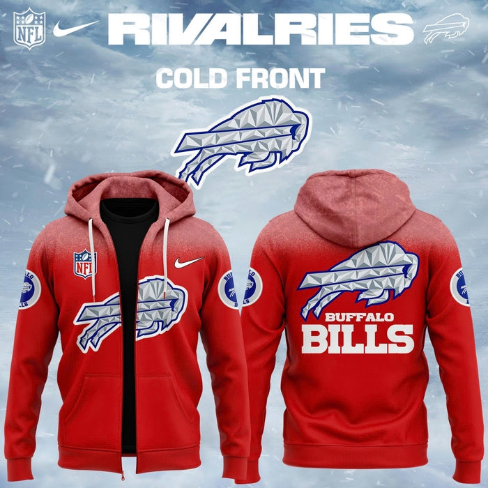 Buffalo Bills 2025-2026 Rivalries Cold Front Zip Hoodie (Blue) (Copy)