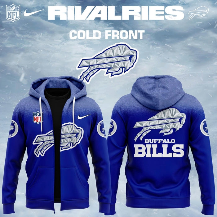 Buffalo Bills 2025-2026 Rivalries Cold Front Zip Hoodie (Blue)
