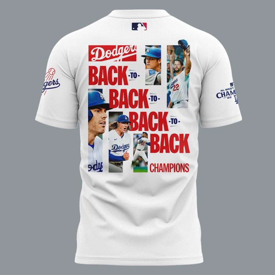 Official Los Angeles Dodgers Royal NL West Division Champs 2025 Tee (White)