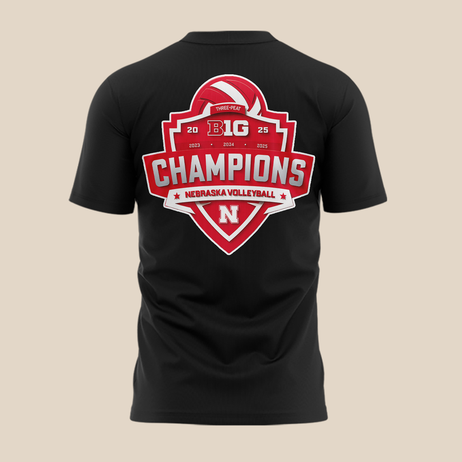 01.Nebraska Volleyball 2025 BIG TEN CHAMPIONS TSHIRT