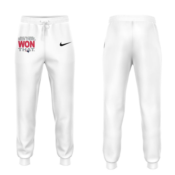 Official New England Patriots 2025 AFC East Division Champions "Been There Won That" Hoodie - White (Updated Version)