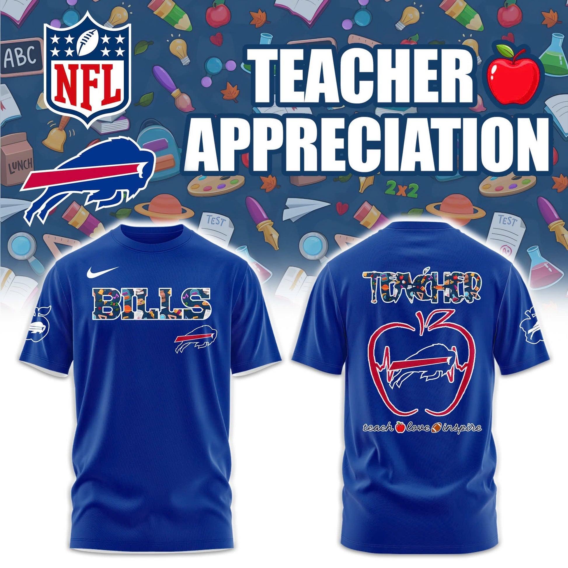 Buffalo Bills TEACHER NIGHT Combo T-Shirt
