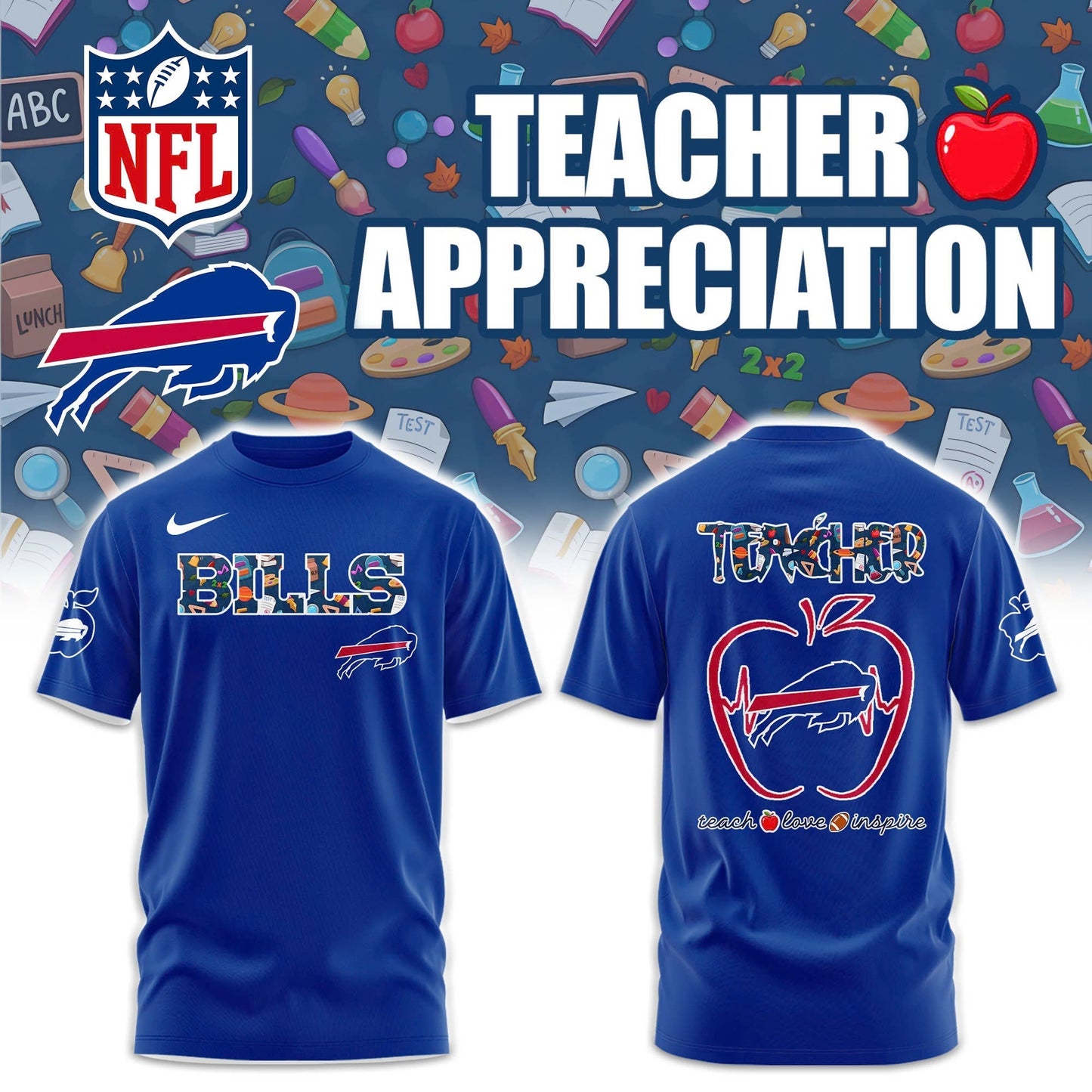 Buffalo Bills TEACHER NIGHT Combo T-Shirt