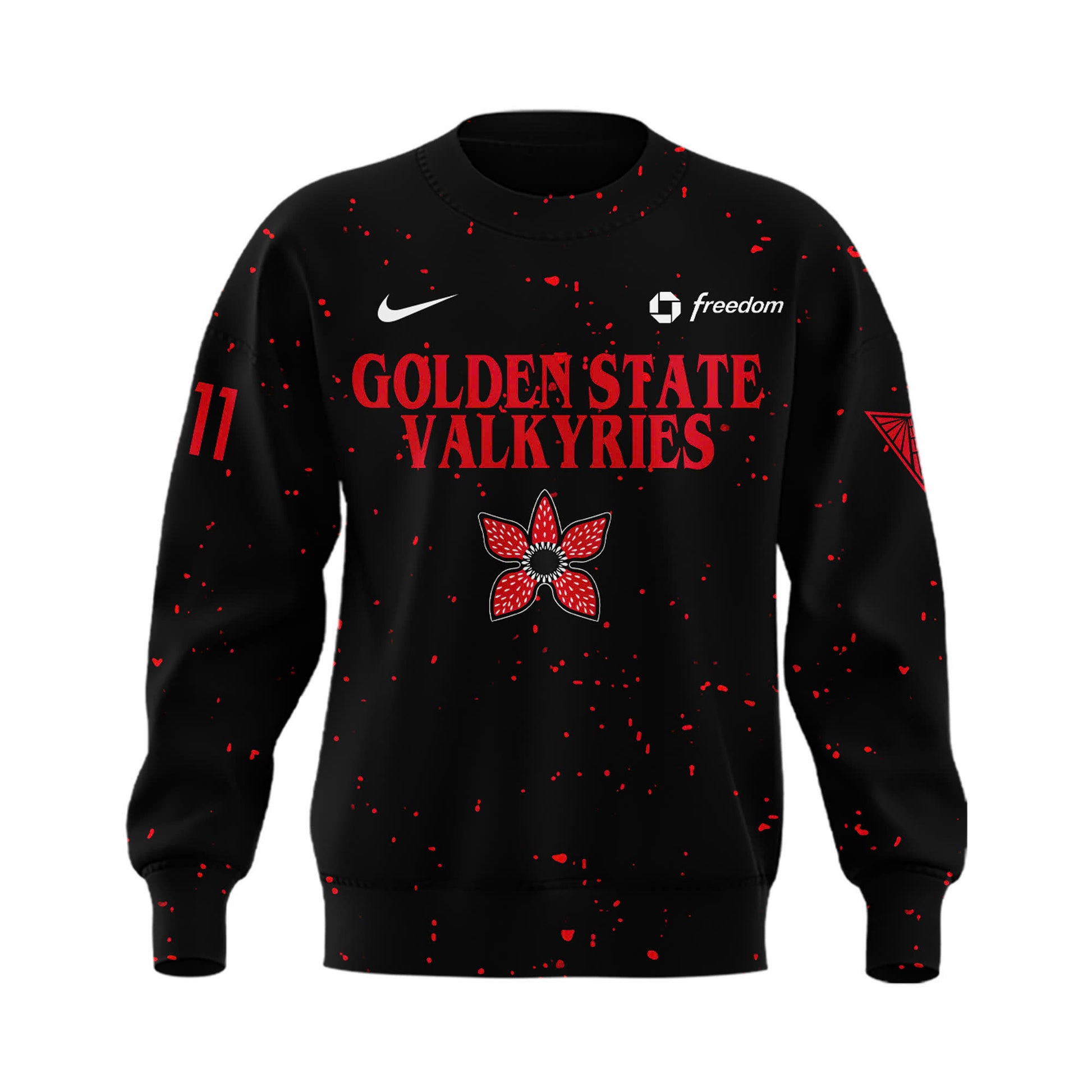 Golden State Valkyries Stranger Things Rebel Swingman Limited Edition Black Sweat