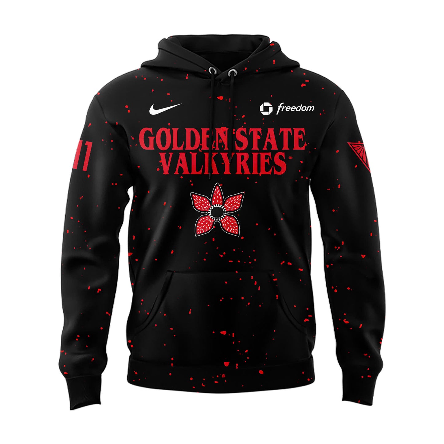 Golden State Valkyries Stranger Things Rebel Swingman Limited Edition Black Hoodie