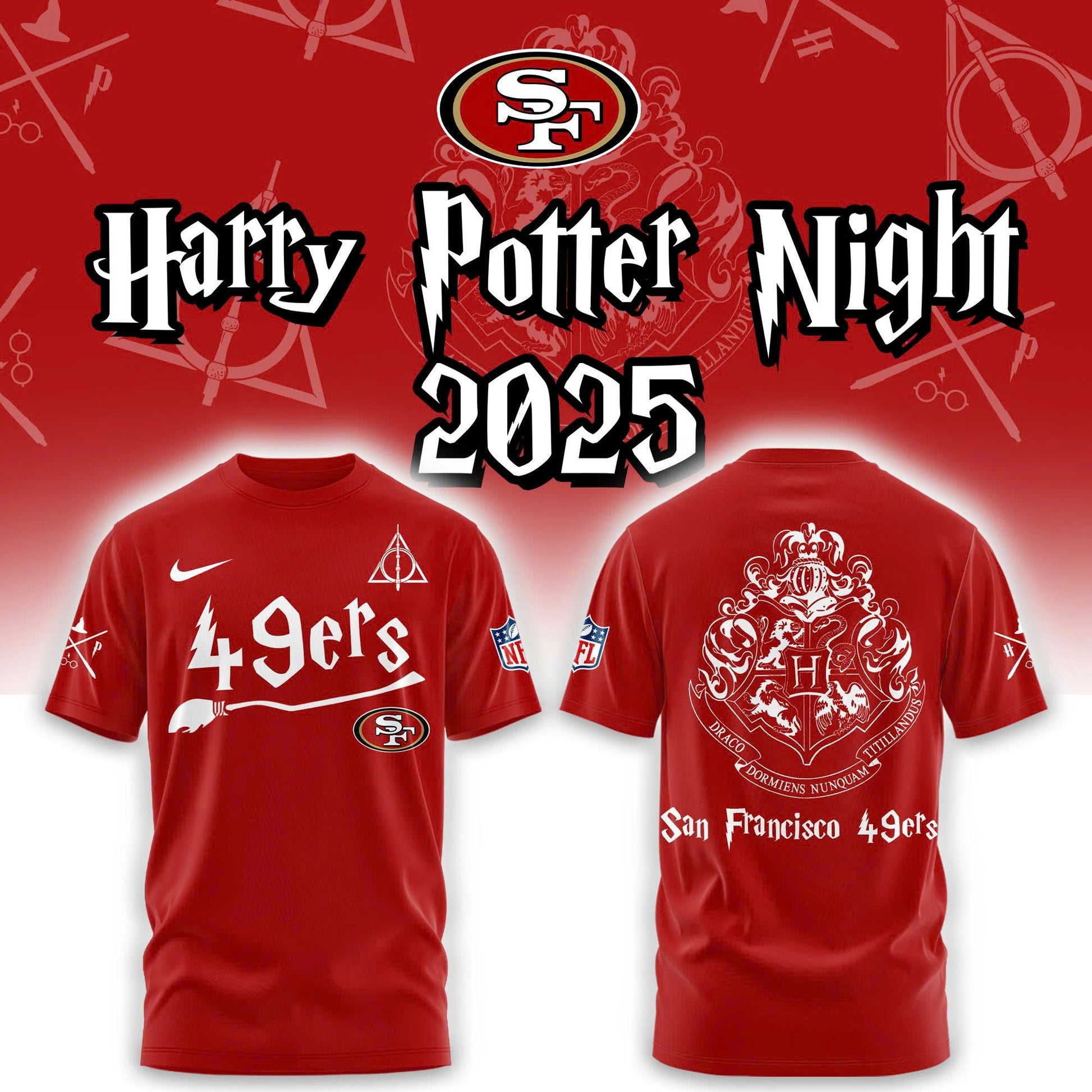 San Francisco 49ers Harry Potter 2025 Combo T-Shirt