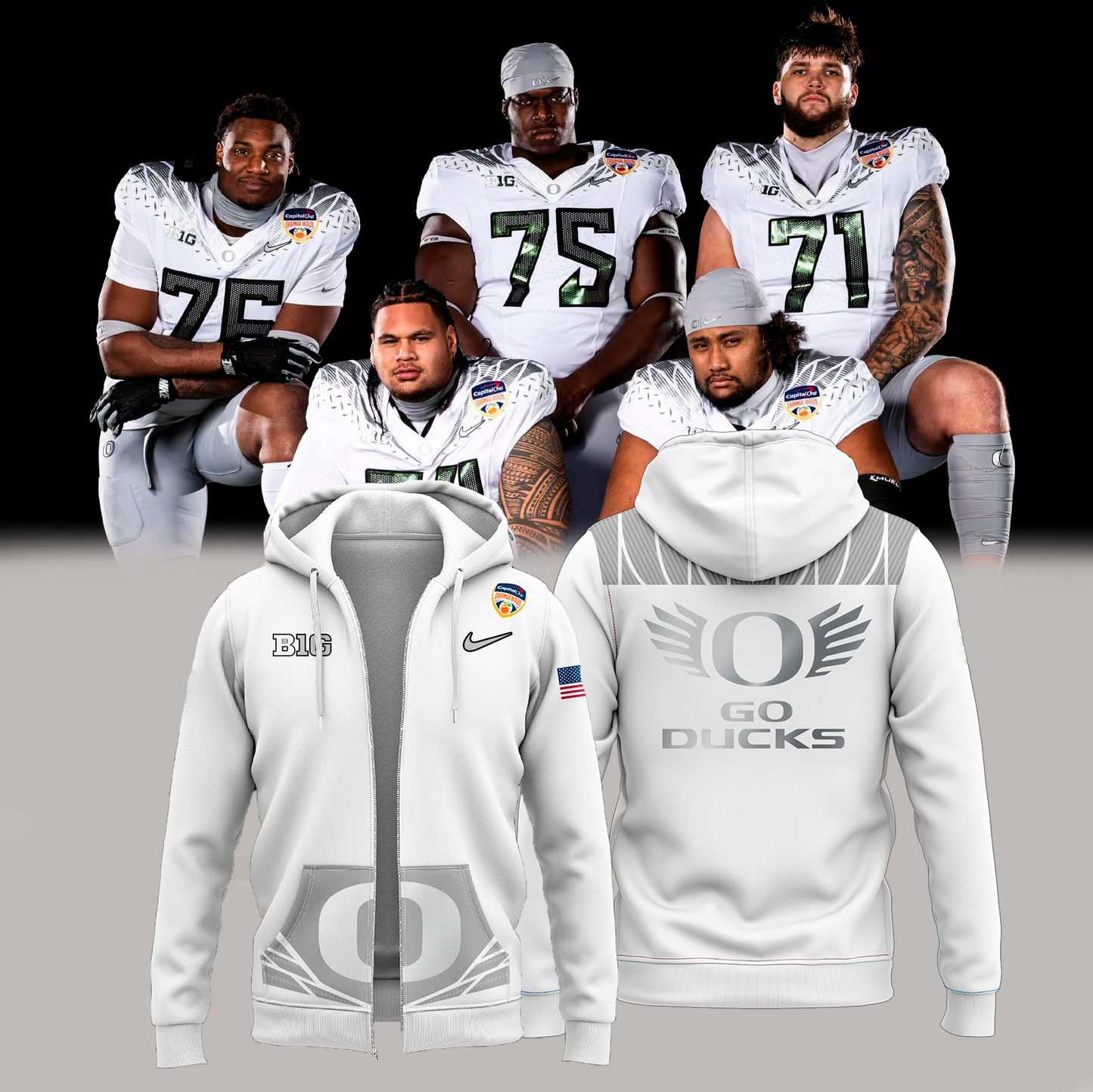 Oregon Ducks White Uniform Combo - Strongest As One