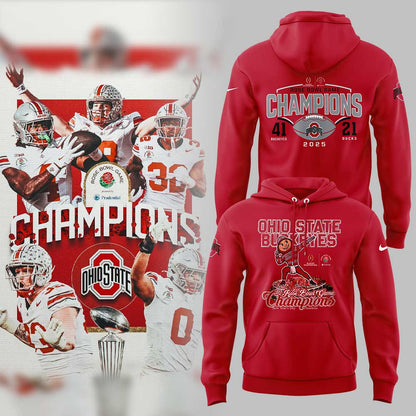 Ohio State Football 2025 Rose Bowl Champions Hoodie