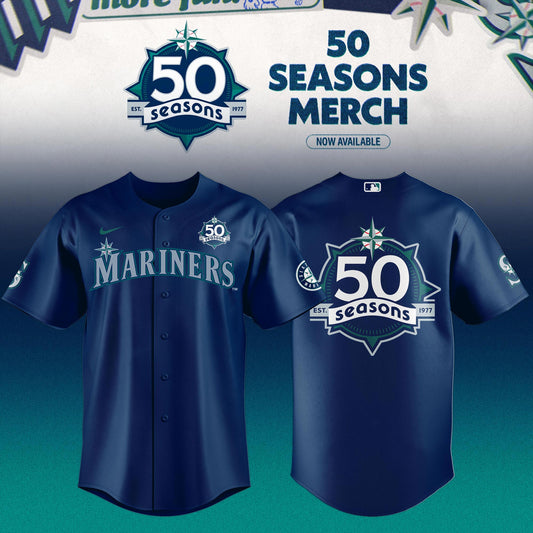 _ Seattle Mariners 50 Seasons Celebration Special Edition Jersey – Navy
