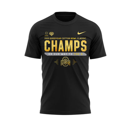 Ohio State Football ARE 2025 COTTON BOWL CHAMPIONS Black T-shirt