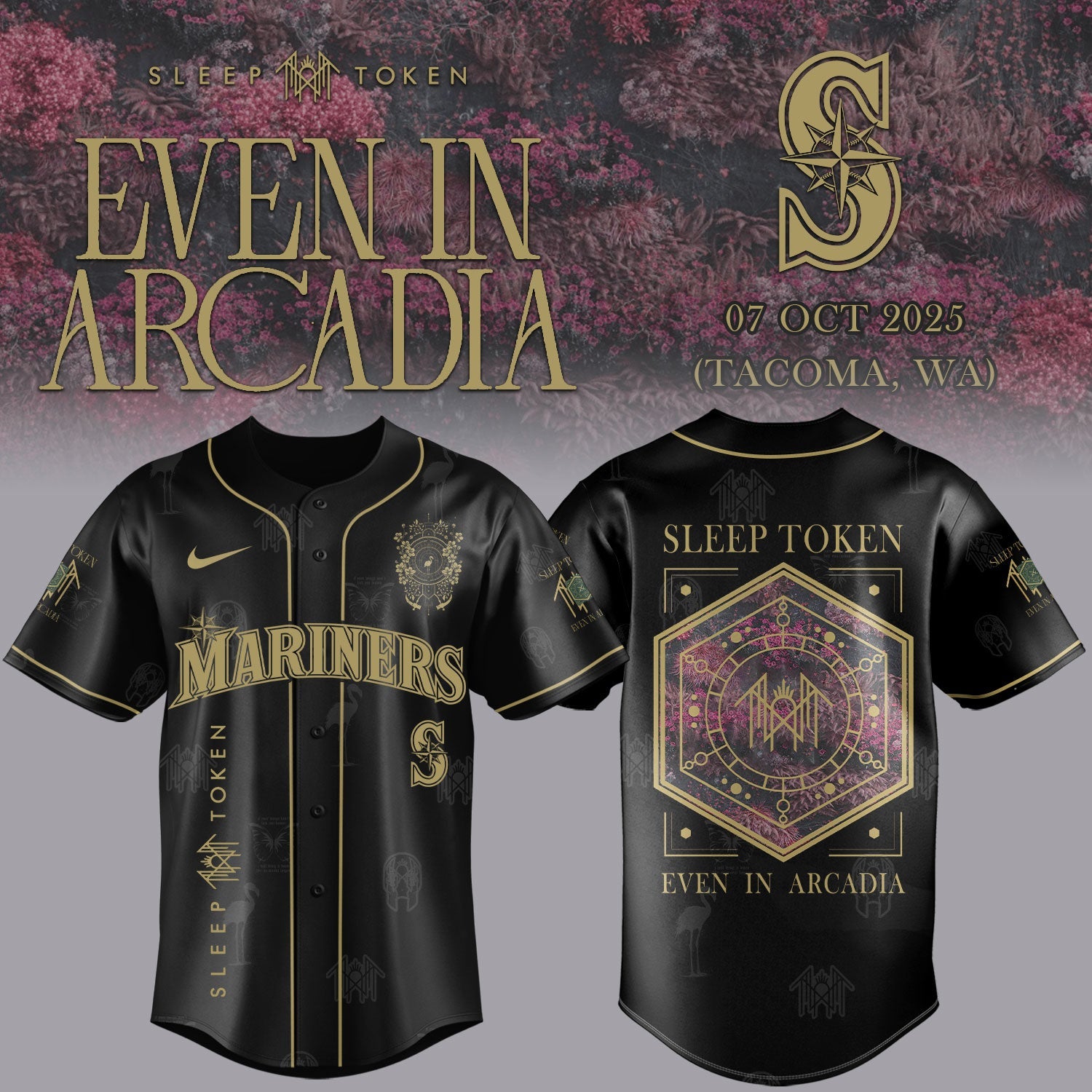 Seattle Mariners x Sleep Token: Even in Arcadia Tour Jersey Baseball