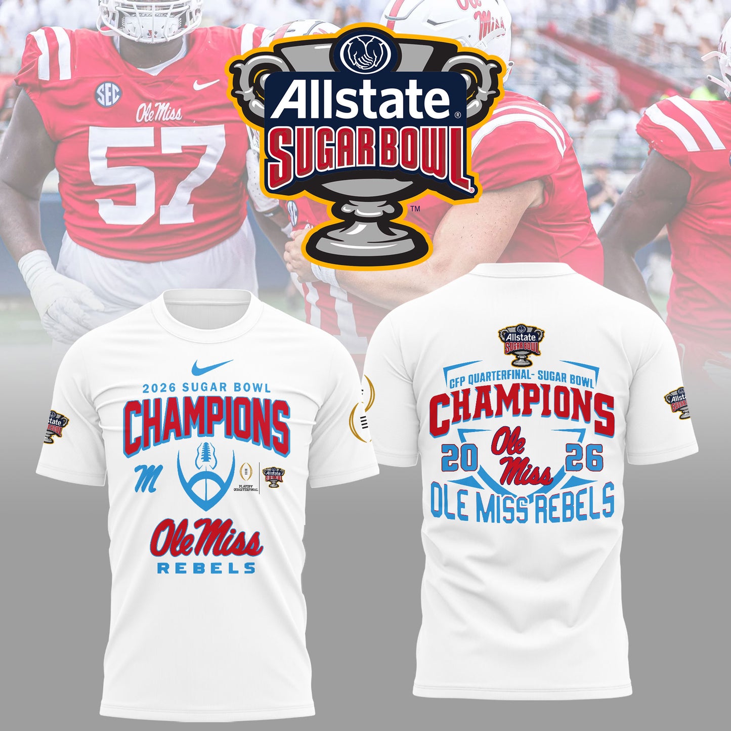 Ole Miss Rebels 2026 Football Sugar Bowl Champions Limited Edition Shirt