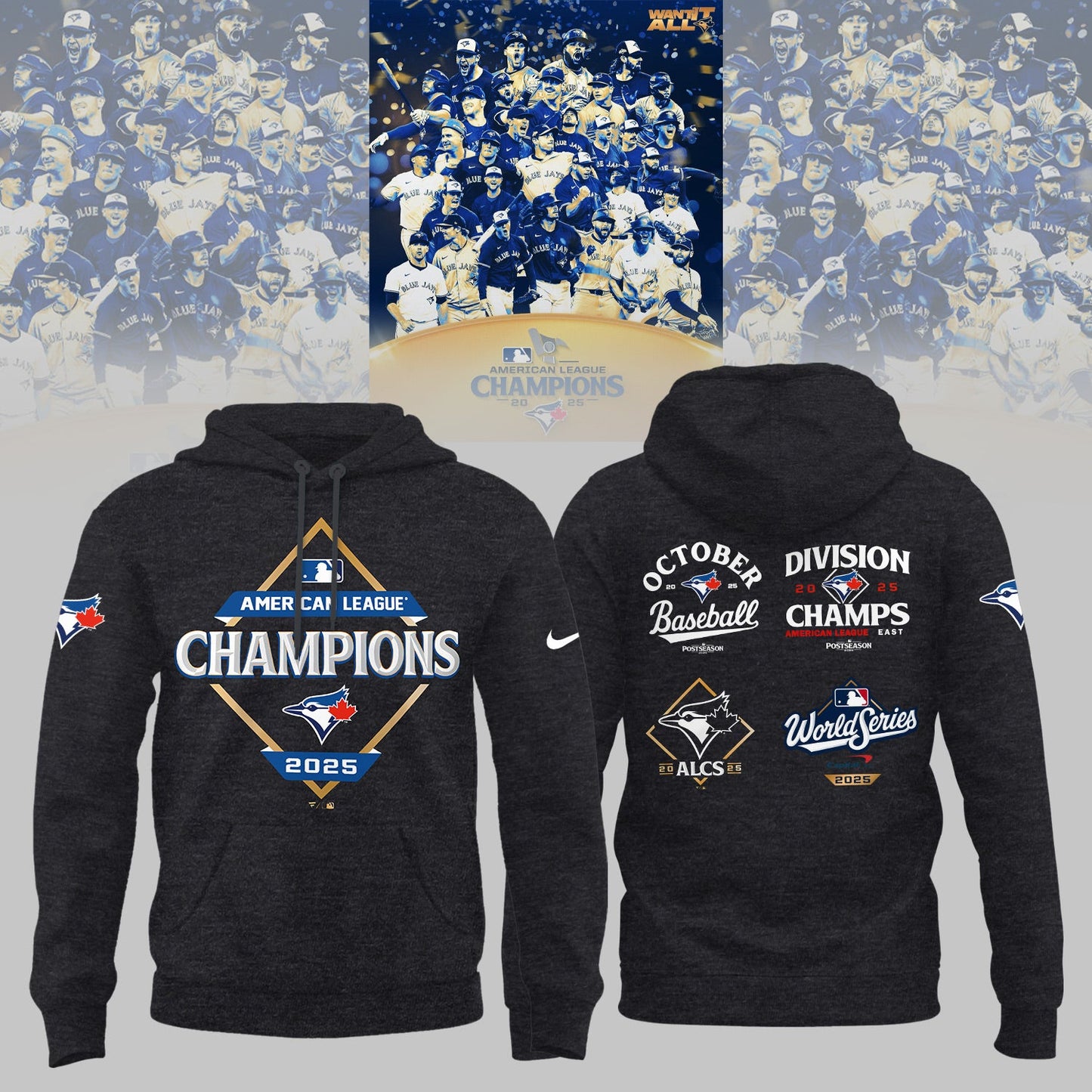 Toronto Blue Jay 2025 American League Champions Hoodie