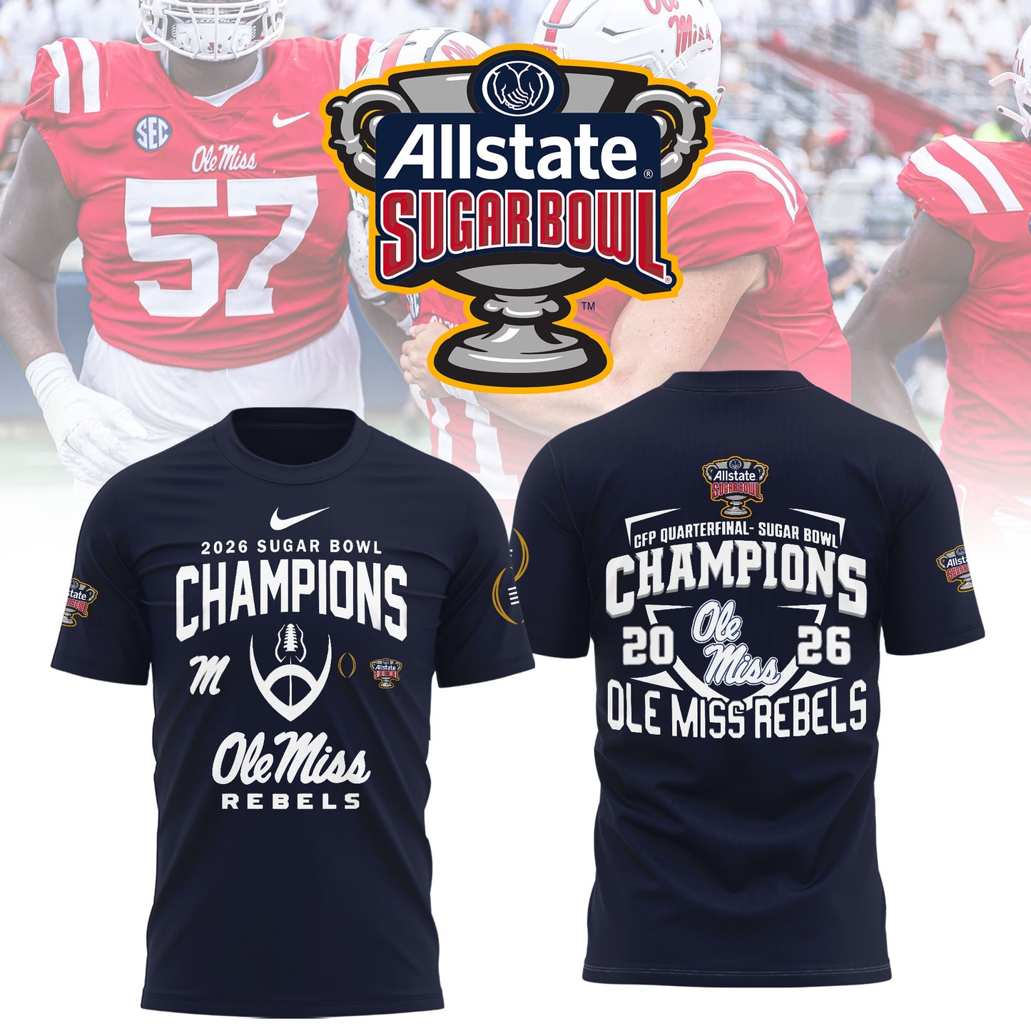 Ole Miss Rebels 2026 Football Sugar Bowl Champions Limited Edition Shirt