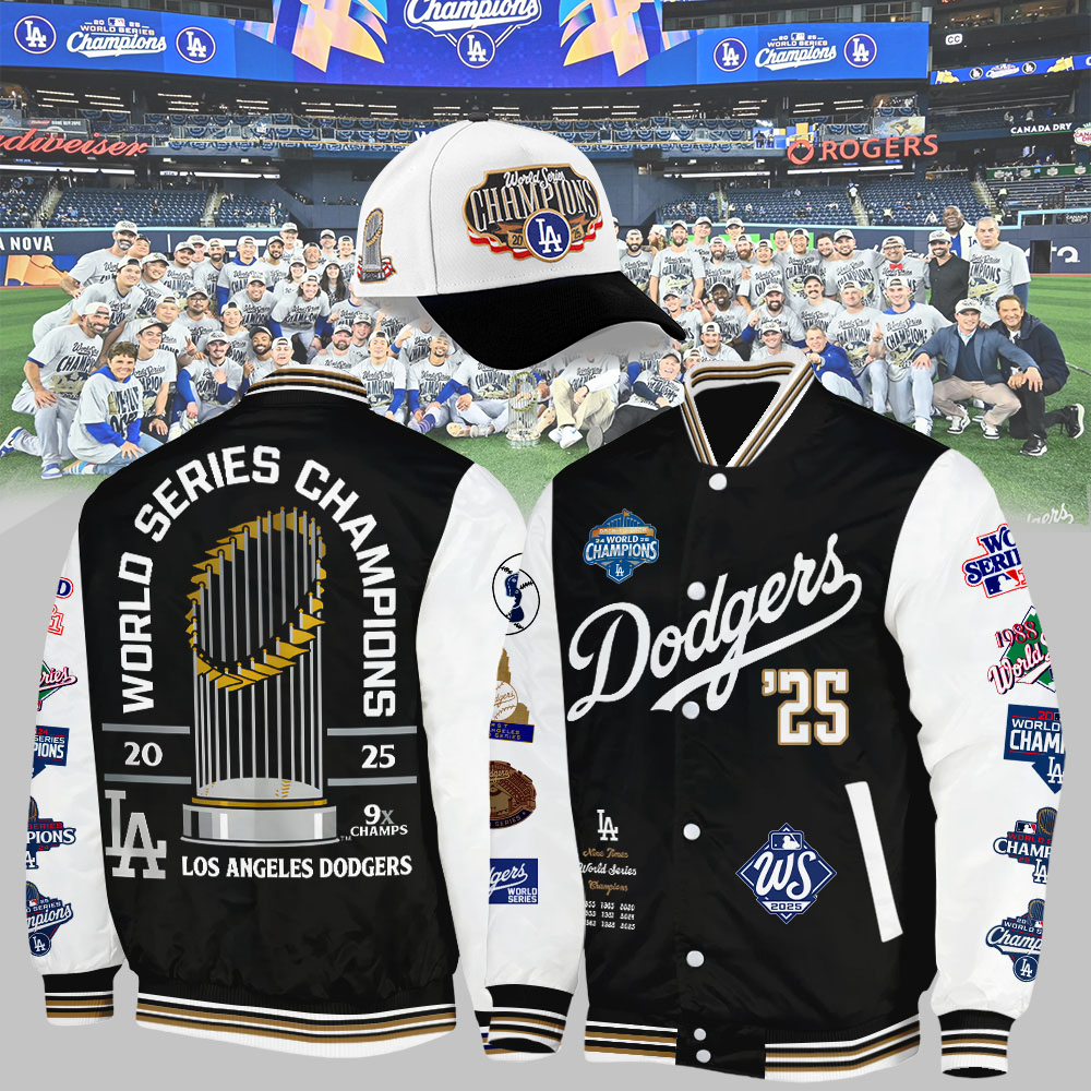 Dodgers Back-To-Back World Series Champions Bomber + Printed Hat