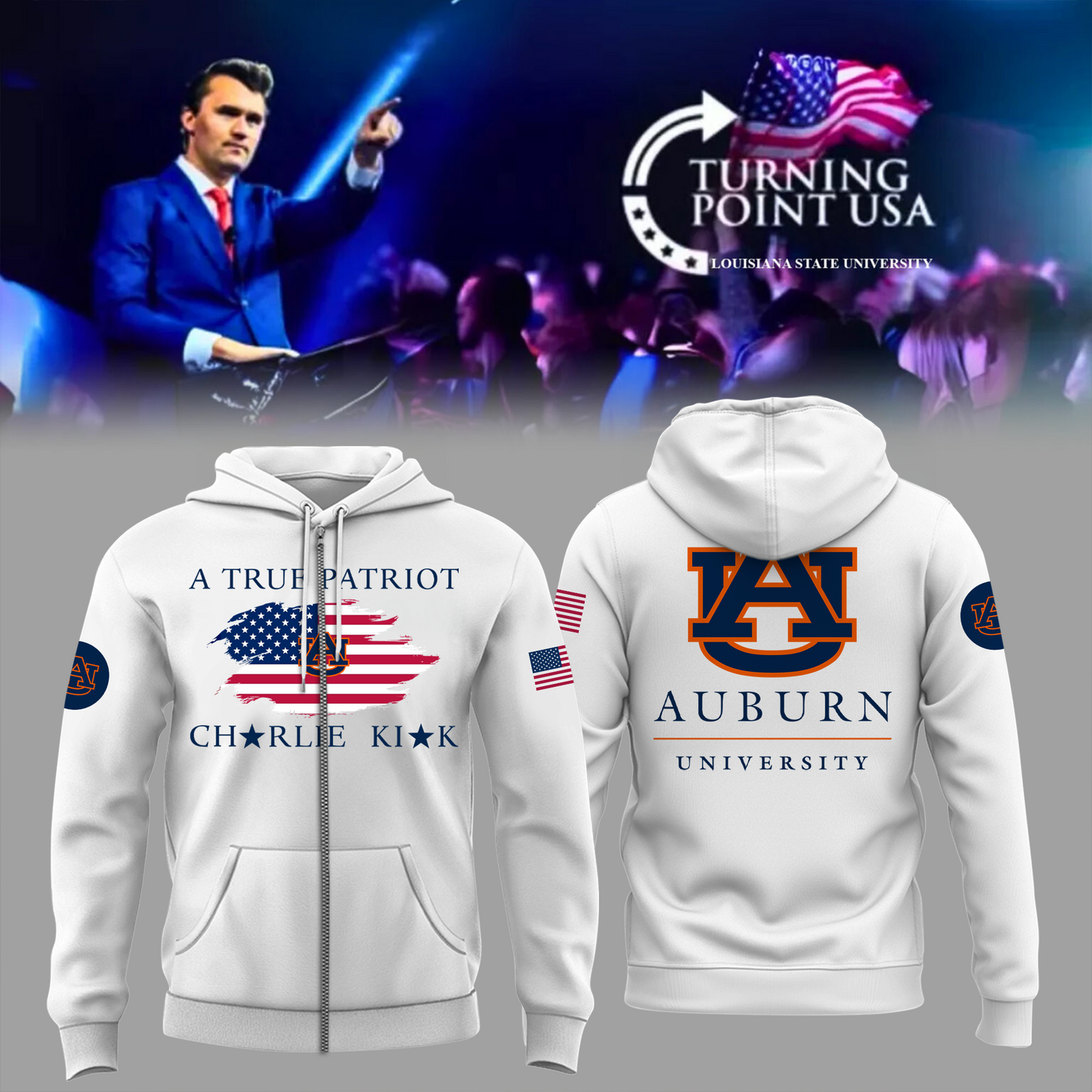 Limited Edition Auburn University x Turning Point USA ZIP Hoodie