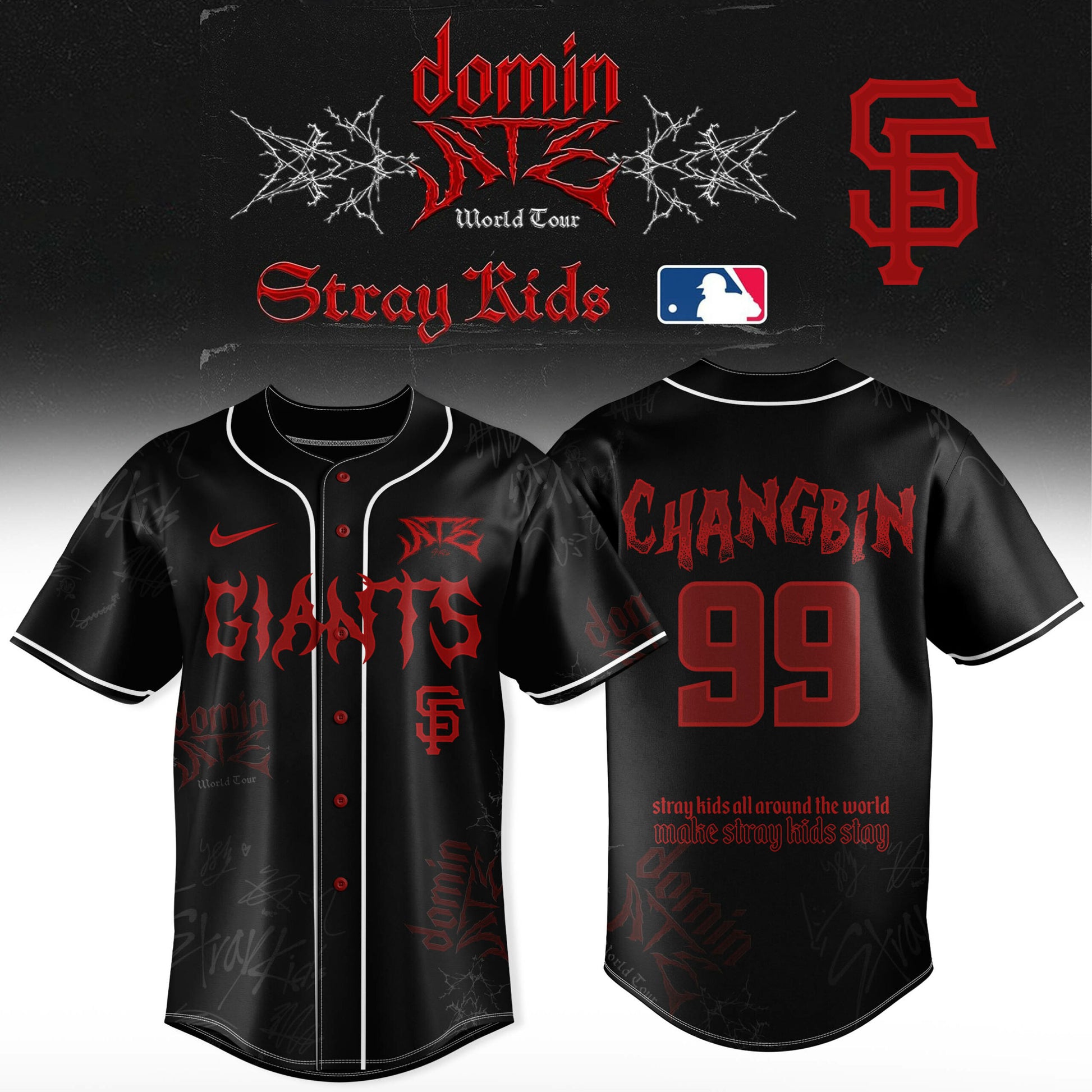 San Francisco Giants Baseball Jersey x Stray Kids – DominATE World Tour 2025