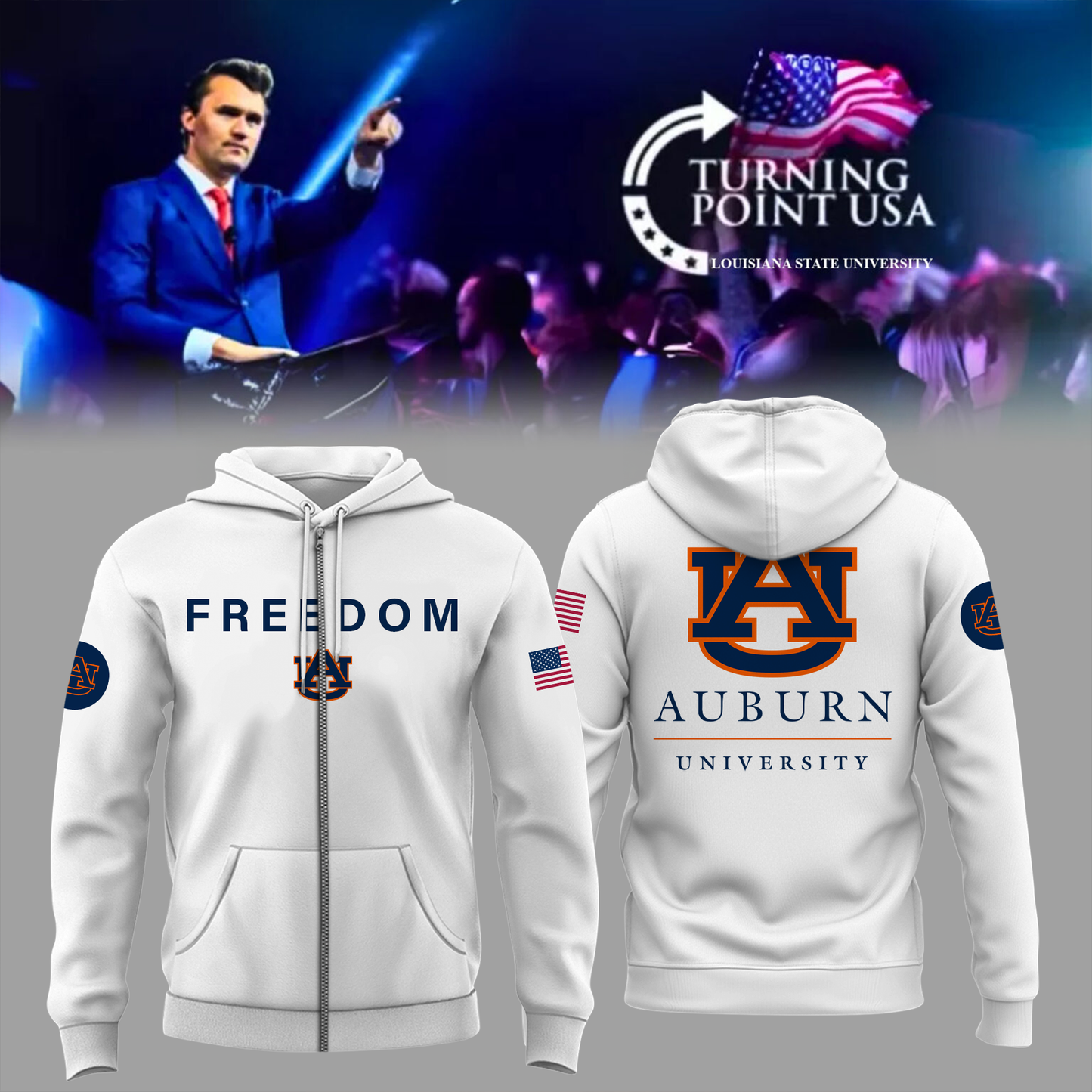 Limited Edition Auburn University x Turning Point USA ZIP Hoodie