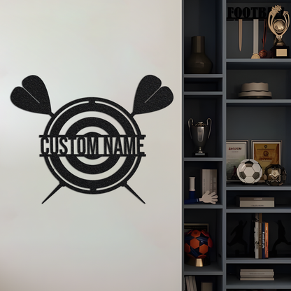 Personalized Dart Player Metal Sign | Custom Dart Board Gift | Steel Plasma Cut Sign | Wedding Gift | Metal Dart Sign