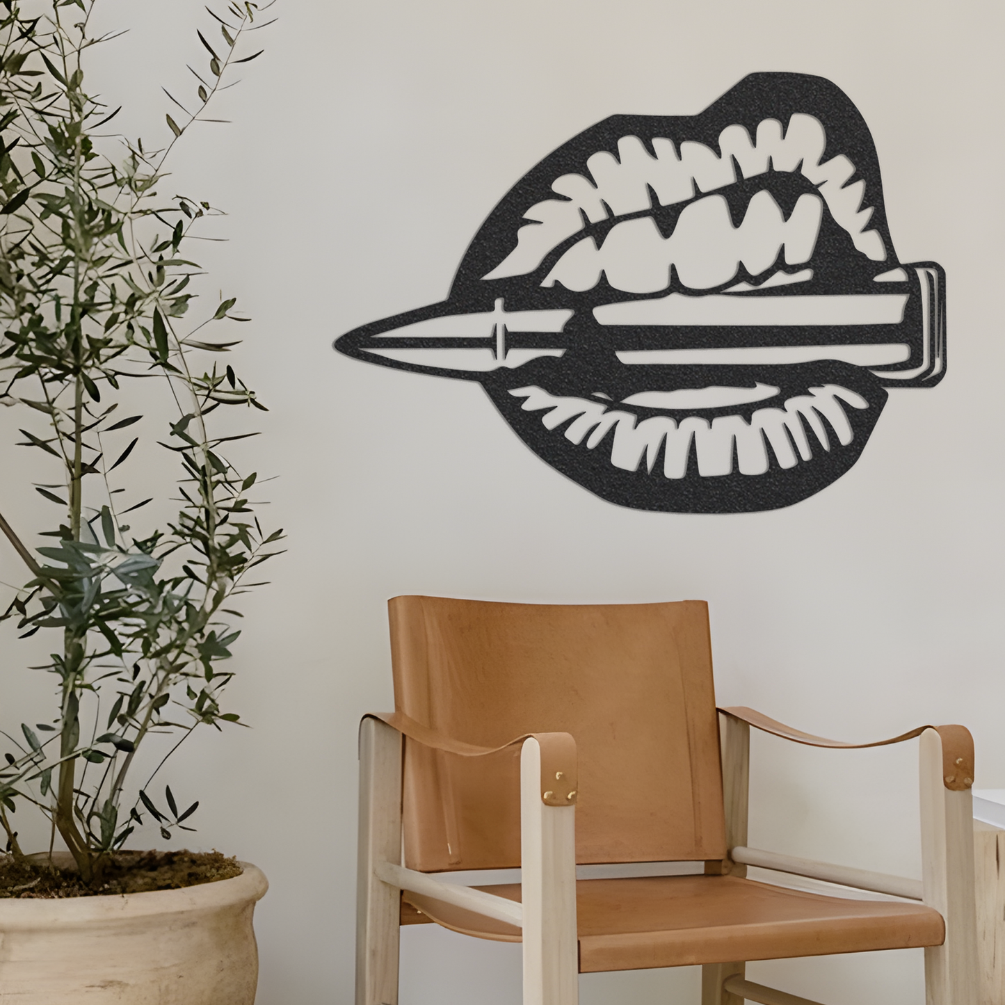 Metal Mouth Chewing Bullet Sign, Metal Bullet Sign, Metal Edgy Sign, Dark Metal Sign, Housewarming Gift, Outdoor Sign, Outdoor Decor