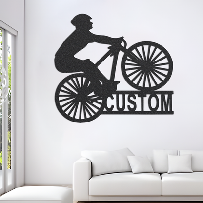 Personalized Cyclist Metal Sign,Custom Bicycle Wall Decor,Cyclist name Sign,Metal Garage Sign,Bicycle Gift,Cyclist Gift,Bicycle wall art