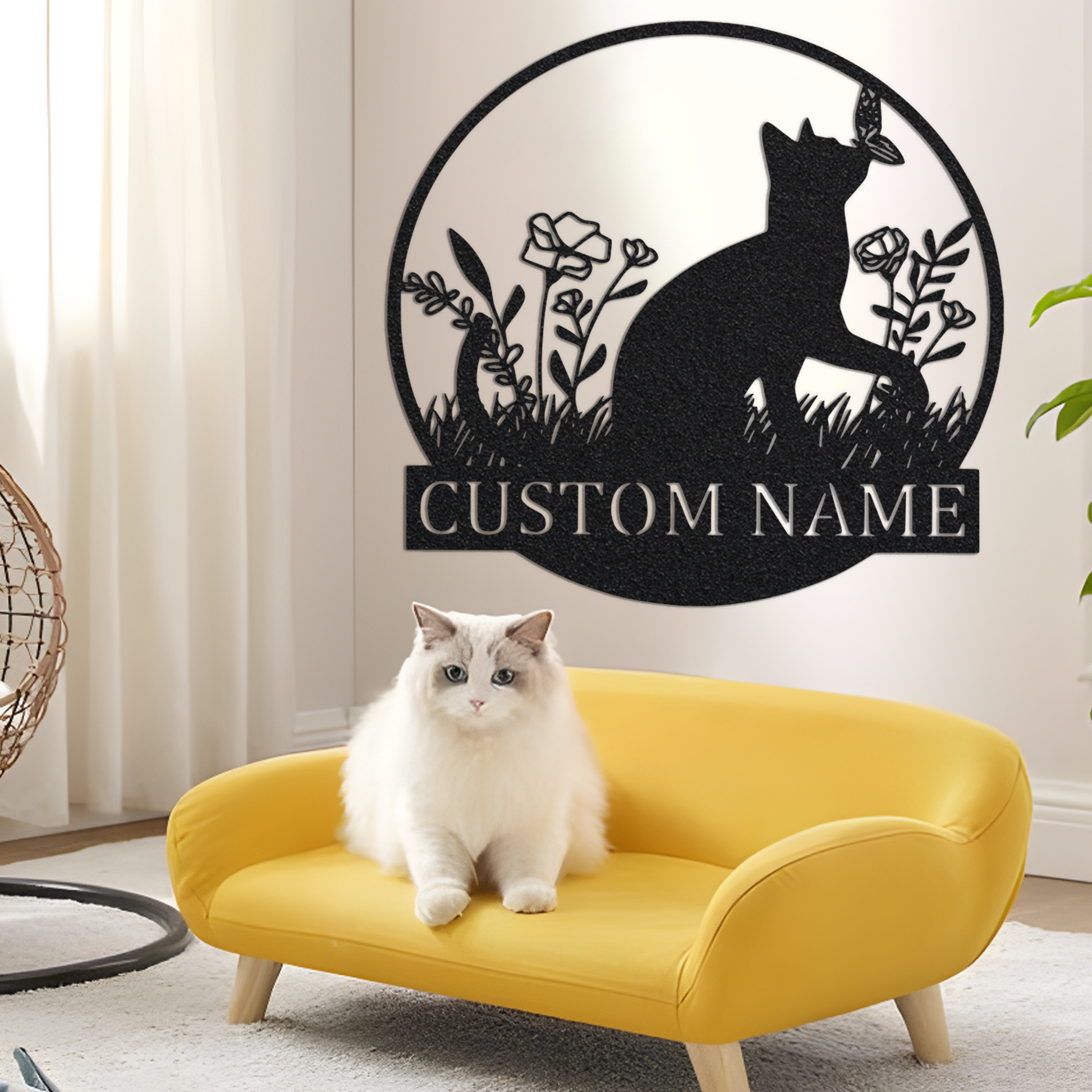 Cat Memorial Sign,Custom Cat Name Sign,Pet Loss Gift,Pet Lover Gift,Cat Garden Decor,Wall Hanger,Personalized Cat Wall Art,Pet Sympathy Gift