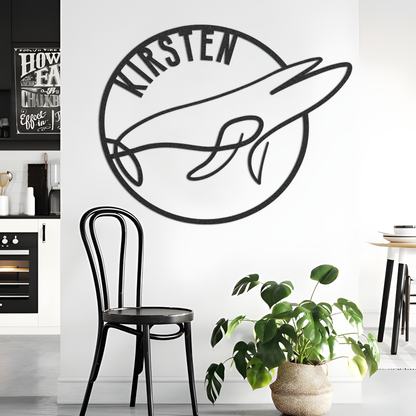 Metal Name Sign, Blue Whale Metal Sign, Metal Name Sign, Blue Whale Sign, Metal Sign, Housewarming Gift, Home Decor, Backyard Sign