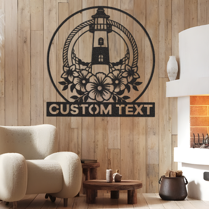 Lighthouse Metal Art,Personalized Lighthouse Metal Sign,Lighthouse Wall Decor,Custom Lighthouse Monogram,Outdoor decor,Lighthouse Wall Art