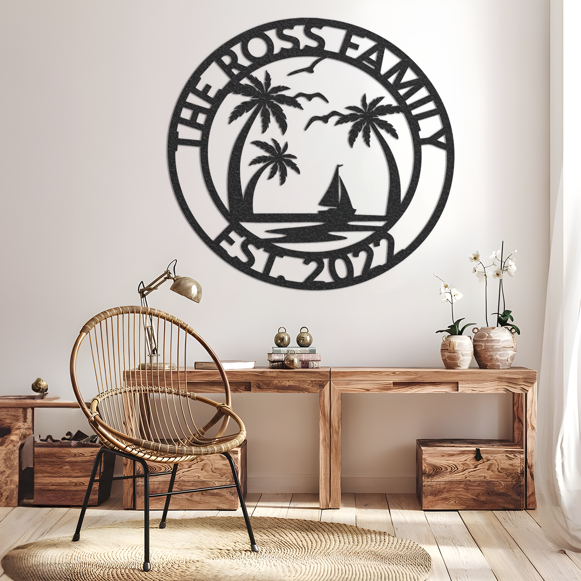 Metal Name Sign, Custom Metal Sign, Metal Name Sign, Beach Sign, Family Name Sign, Metal Family Sign, Home Decor, Backyard Sign