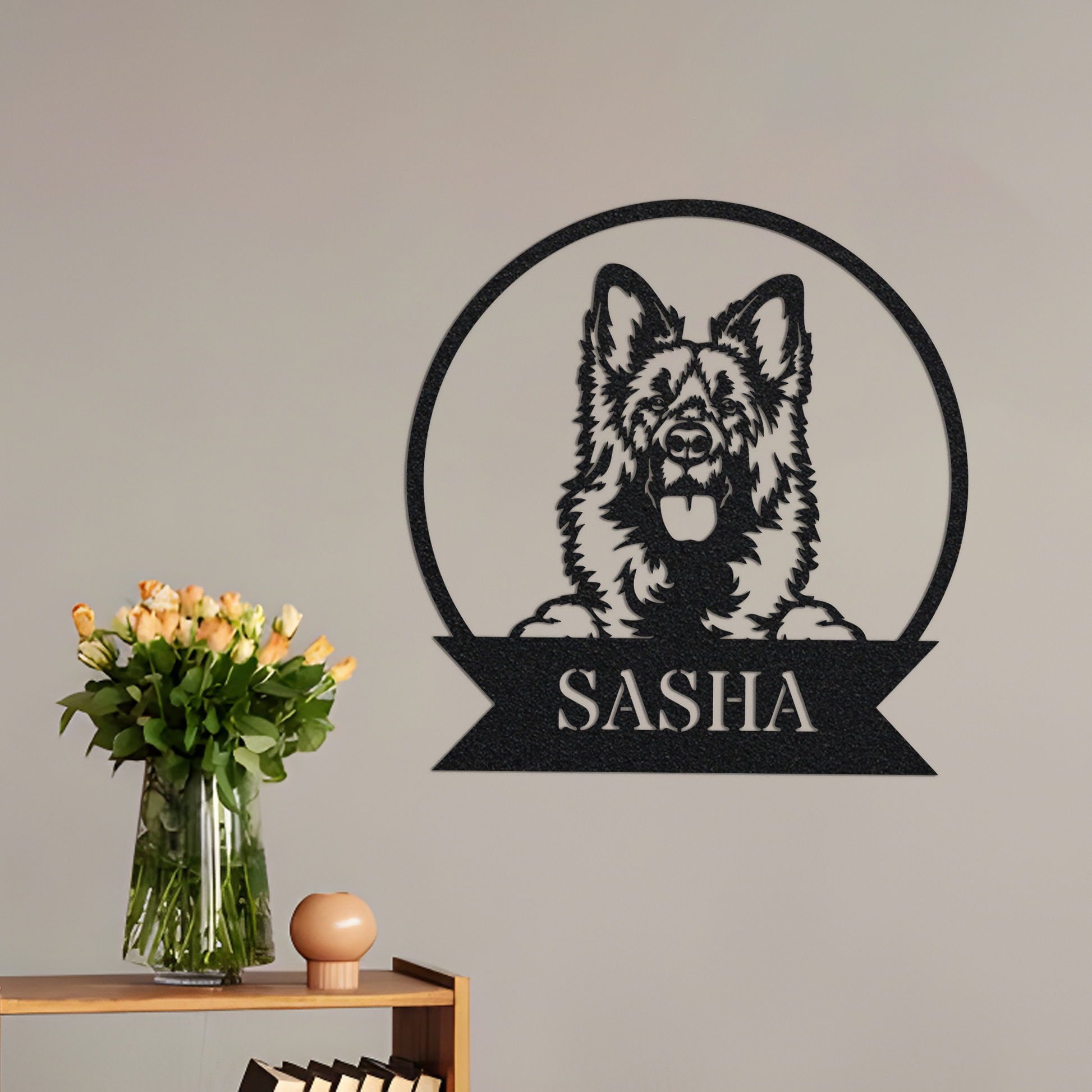 German Shepherd Metal Sign, German Shepherd Ornament, Metal Dog Art, Large Metal Sign, German Shepherd Gifts, Metal Puppies Wall Art