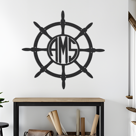 Metal Monogram Sign, Custom Metal Sign, Metal Nautical Sign, Initial Sign, Monogram Wall Decor, Metal Monogram Letters, Home Decor