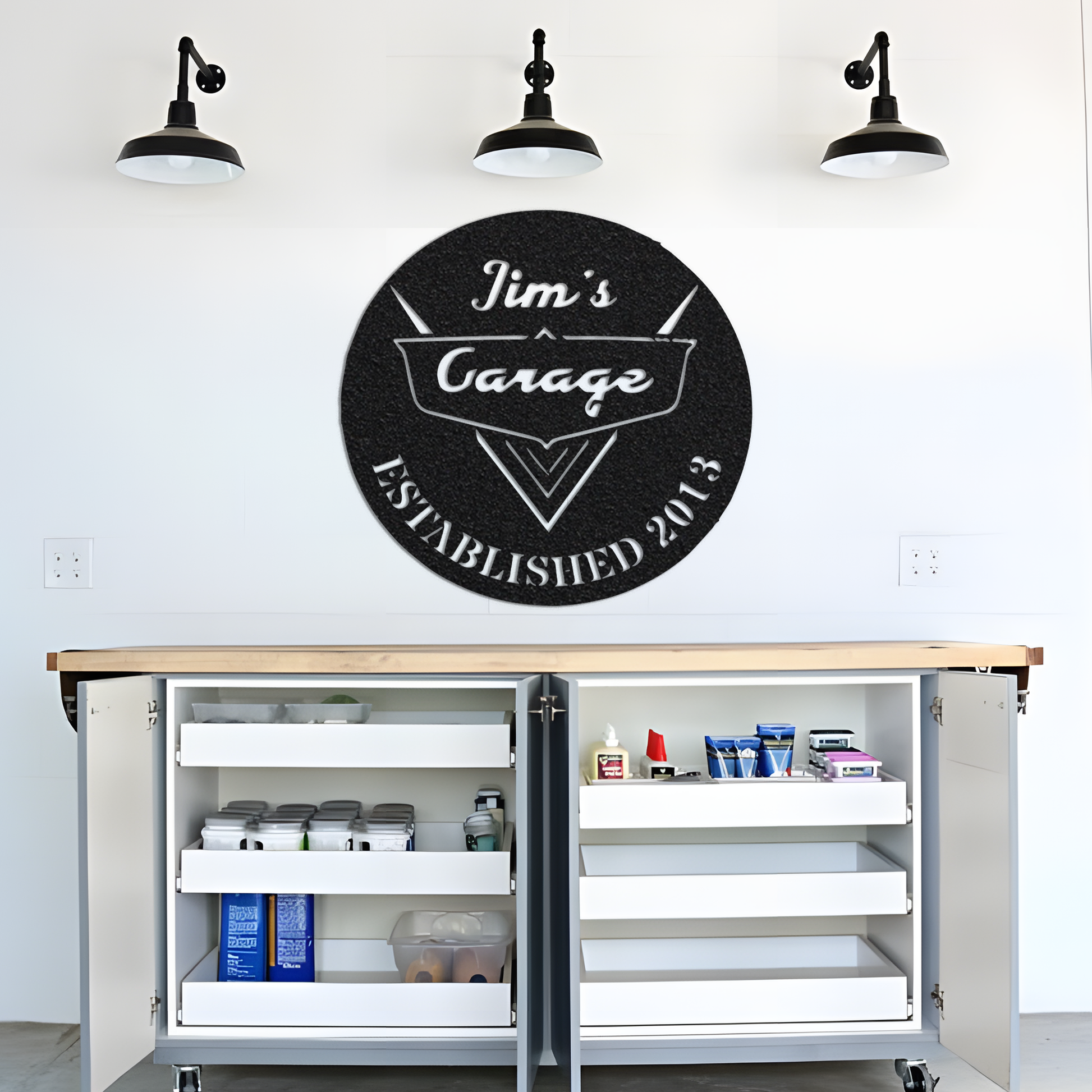 Personalized Garage Sign / Garage Metal Art / Garage Home Decor / Father's Day Gift / Metal Wall Art