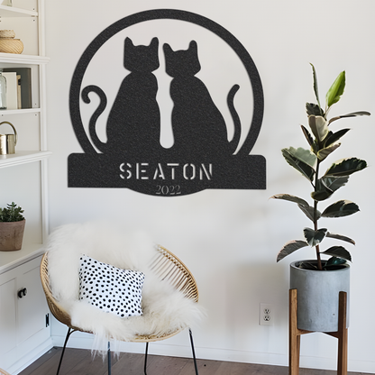 Metal Cat Lover Sign, Cat Lover Sign, Metal Pet Lover Sign, Home Decor Sign, Metal Wall Art, Housewarming Gift Idea, Outdoor Sign