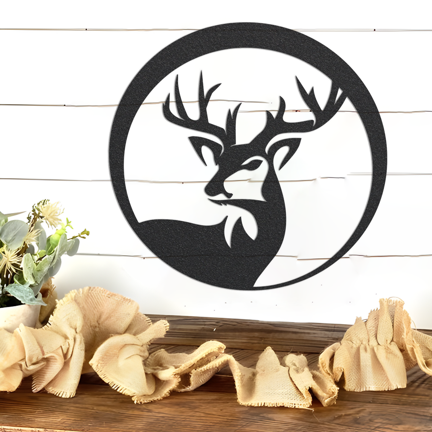 Metal Deer Sign, Deer Metal Sign, Metal Family Sign, Housewarming Gift, Home Decor, Backyard Sign, Wedding Gift, Metal Nature Sign