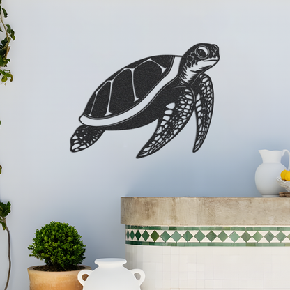 Metal Sea Turtle Wall Art,Sea Turtle Wall Decor,Turtle Metal Sign,Beach House Decor,Ocean Decor,Front Door Decor,Turtle Gift,Fathers Day