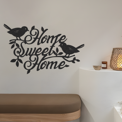 Home Sweet Home Metal Wall Art | Bird Home Decor | Birds Wall Decor | Metal Wall Art Sign | Metal Bird Home Sweet Home