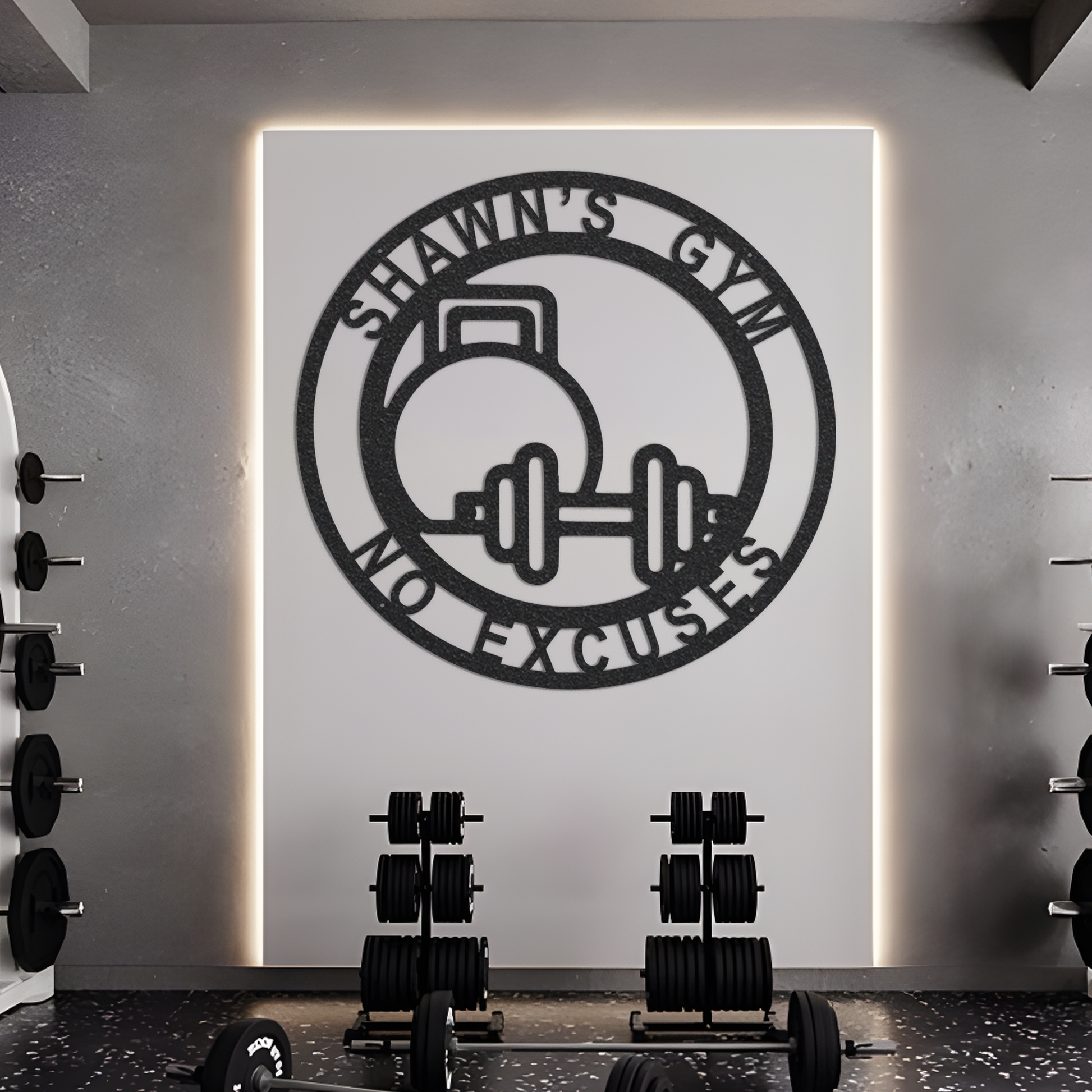 Metal Gym Sign, Workout Monogram Metal Sign, Custom Metal Sign, Laser Cut Gym Wall Decor, Monogram Metal Sign