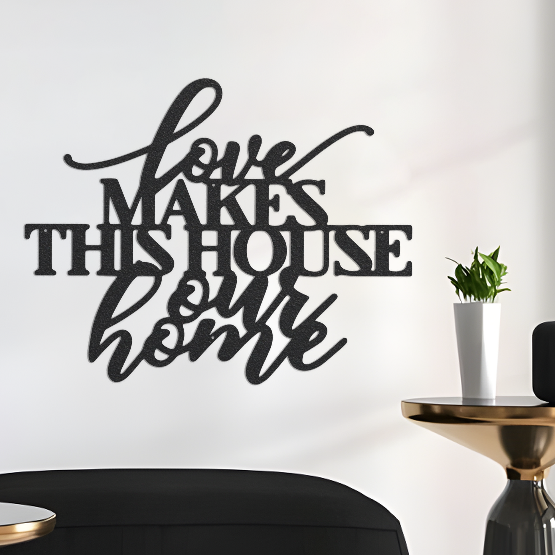 Love Makes This House Our Home Metal Wall Sign, Farmhouse Home Sign, Inspirational Metal Sign, Home Sweet Home Sign, Metal Wall Art