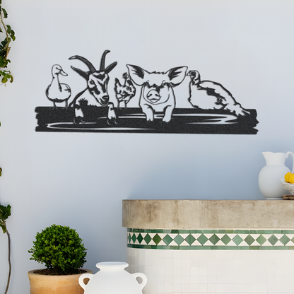 Metal Farm Animals Sign, Farm Animals Metal Sign, Metal Wall Art, Housewarming Gift, Home Decor, Backyard Sign, Outdoor Sign, Outdoor Decor