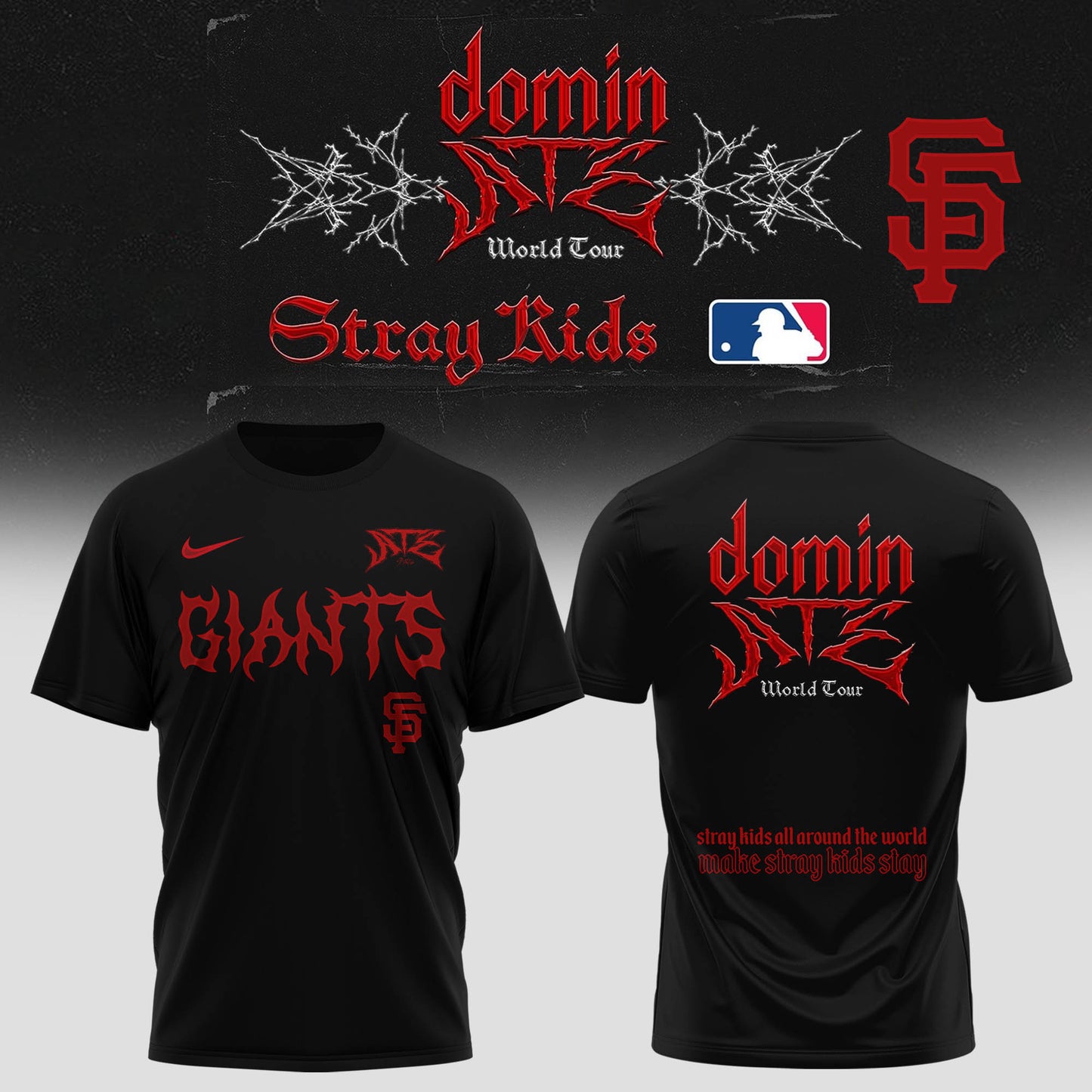 San Francisco Giants Baseball T-Shirt x Stray Kids – DominATE World Tour 2025