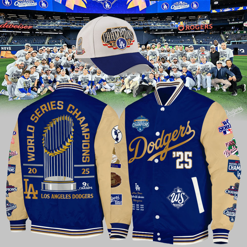 Dodgers Back-To-Back World Series Champions Bomber + Printed Hat