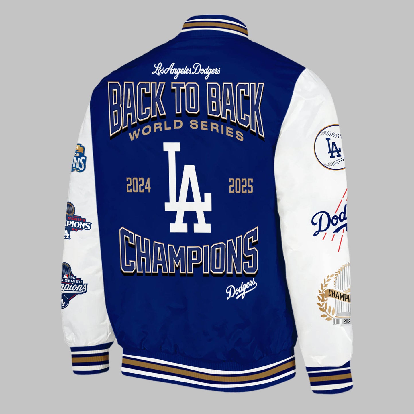Dodgers Back-To-Back World Series Champions Bomber + Printed Hat