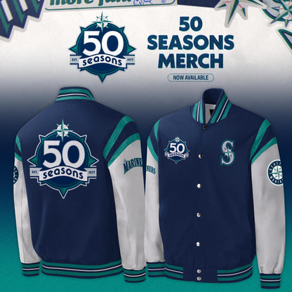 Seattle Mariners 50 Seasons Celebration Special Edition Bomber Jacket
