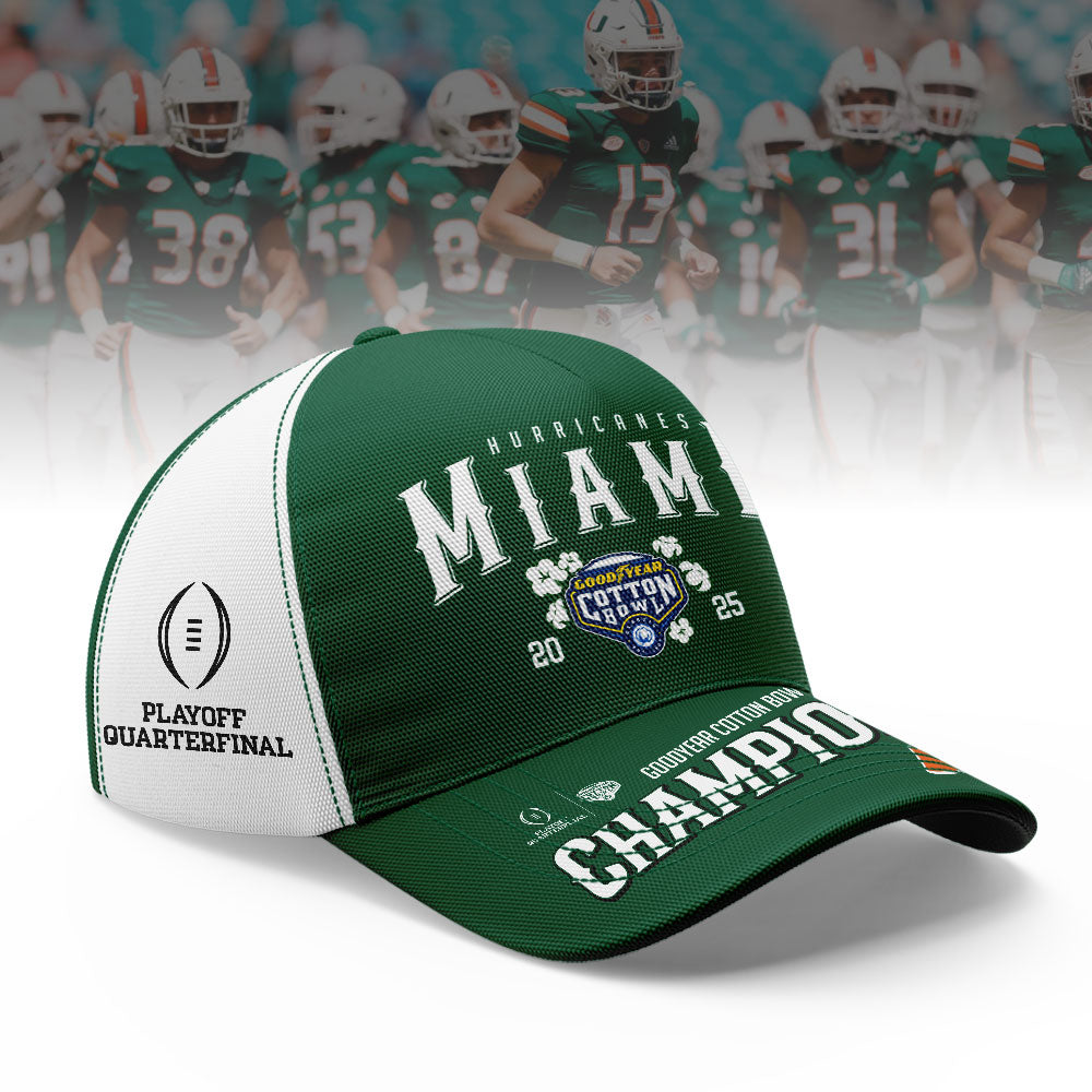 Miami Hurricanes NCAA 2025-2026 Goodyear Cotton Bowl Classic Champions T-Shirt